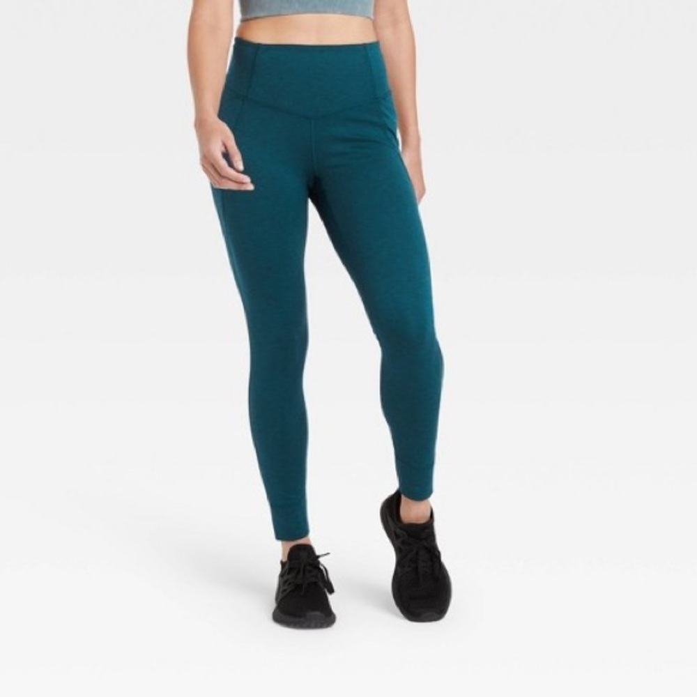 All in Motion Ribbed Legging Heathered Blue NEW